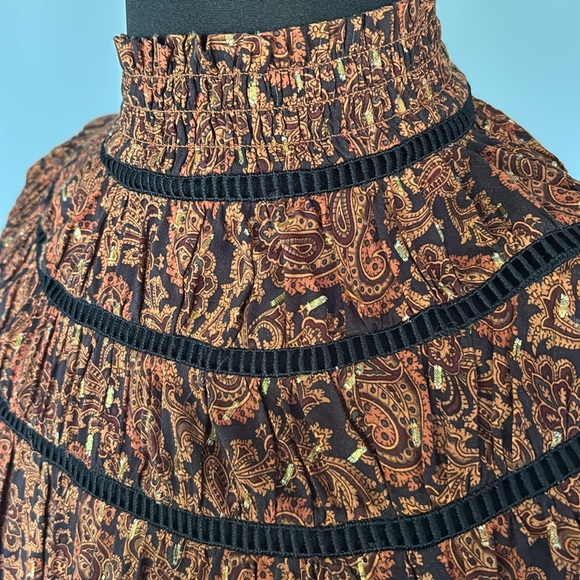 Rebecca Minkoff Jordana Brown Paisley Mock Neck Dress size M - Picture 7 of 12